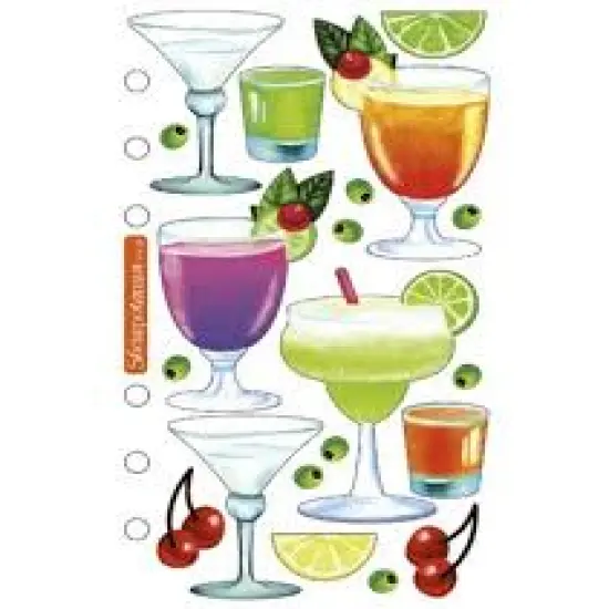 Sticko Vellum Drinks Flat Stickers {1}