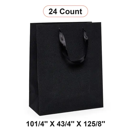 Glitter Grain Euro Totes 10 1/4'' x 4 3/4'' x 12 5/8'' for Elegant Packaging Black {1}