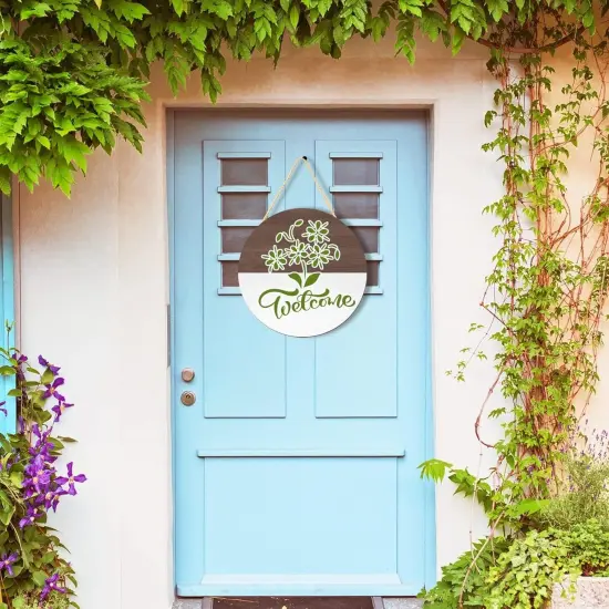 12 Inch Blank Wooden Circle Sign Unfinished Round Hanging Decorative Wood Plaque {4}