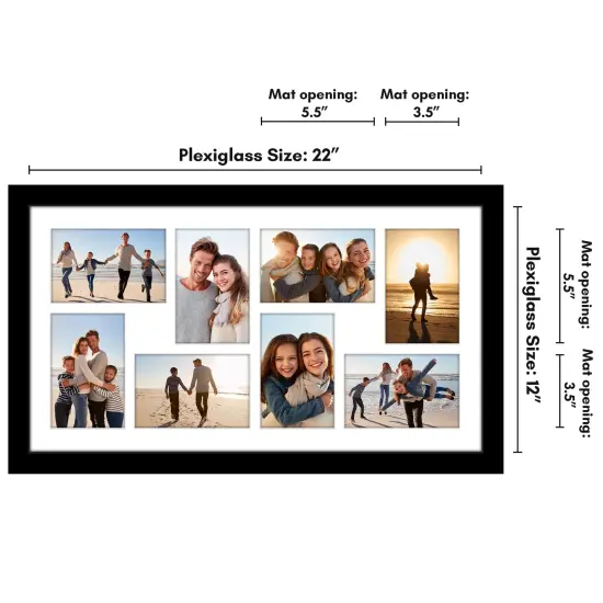 Americanflat 12x22 Collage Picture Frame - Fits Eight 4x6 Photos or One 12x22 Picture {8}