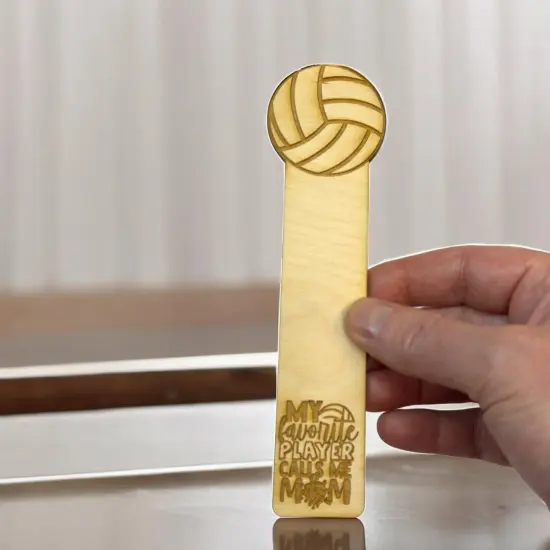 Bookmark - Volleyball My favorite player calls me mom - Birch wood {6}