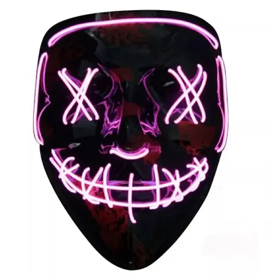 Kitcheniva Halloween Purge Rave Party Light Up Stitches Scary LED Mask Pink {1}