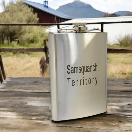 8oz Samsquanch Territory Stainless Steel Flask {4}