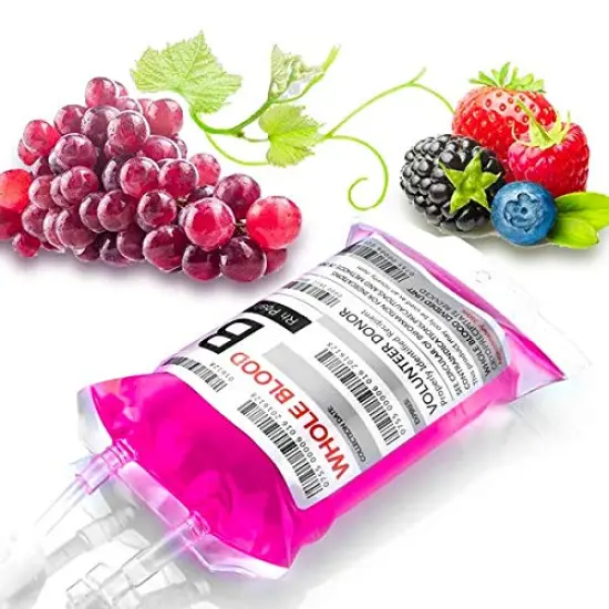 Blood Bags for Drinks, 10 IV Bags for Halloween Party Decoration, Reusable Drink Pouch for Live Blood of Theme Parties, Masquerade,Vampire,Zombie,Nurse Graduation Party Props {6}