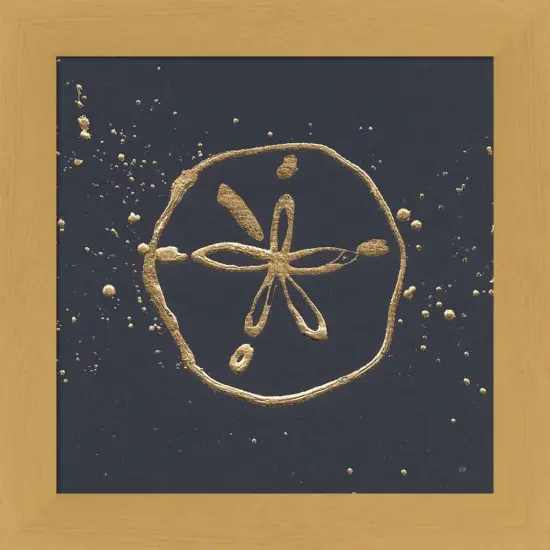 Gold Sand Dollar I by Chris Paschke 13" x 13" Framed Wall Art {1}