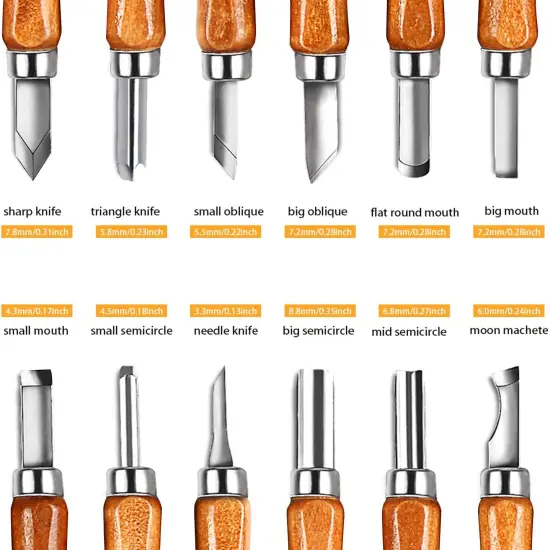 20 Pieces Wood Carving Knife Set -Hand Carving Tool Set for DIY Sculpture Carpenter Experts & Beginners {1}