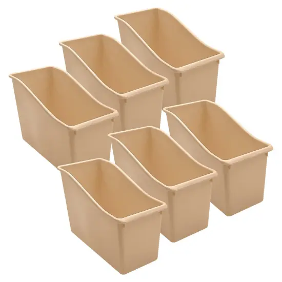 Plastic Book Bin, Light Brown, Pack of 6 {1}