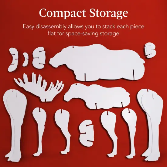 Best Choice Products 2-Piece 58in Moose Family Silhouette Set, Outdoor Christmas Yard Decor w/ Ground Stakes - White {7}