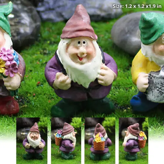 7 Pieces Fairy Garden Accessories, Garden Gnome Figurines , Miniature Gnome Figurines for Plant Pots Decor, Home Decoration, Fairy Garden {5}
