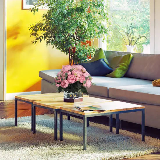 4 Packs of Artificial Peonies - 20 Silk Peony Heads with Stems for Home, Wedding, Mother's Day Red {6}