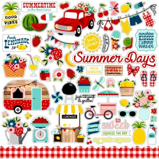 Echo Park A Slice Of Summer 12 x 12 Cardstock Stickers {1}