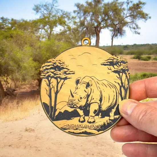 Ornament - Black - Indian Rhino {6}