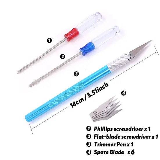 21 Pieces Modeler Basic Tools Craft Set Hobby Building Tools Kit for Gundam Car Model Building {3}