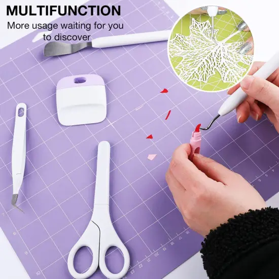 13 Pieces Vinyl Weeding Tools Stainless Steel Plotter Accessories HTV, Precision Carving Craft Hobby Knife Kit +1 Piece Storage Bag, Silhouettes, Cameos, DIY Art Work Cutting,Scrapbook {5}