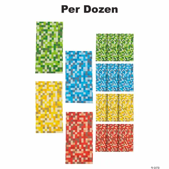 Pixel Pattern Paper Treat Bags - 12 Pc. {1}