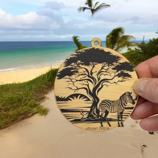 Ornament - Black - African Zebra {5}