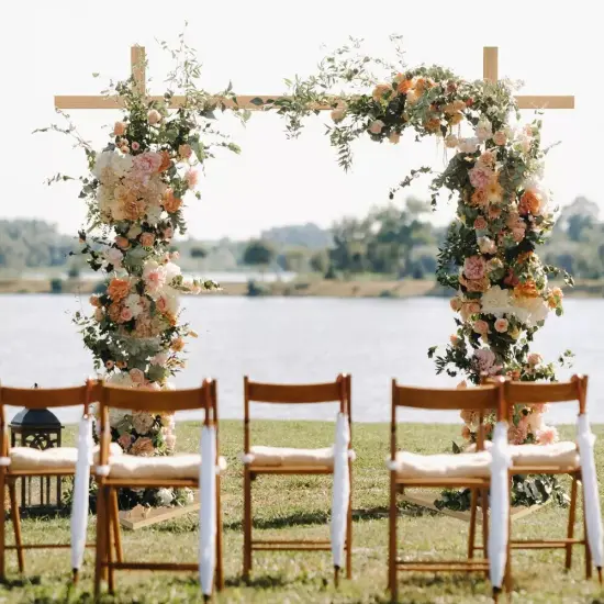 Heavy Duty Wooden Wedding Arch Backdrop Stand Garden Lawn Ceremony Background {1}