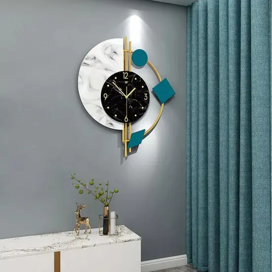 Modern Nordic Large Wall Clock 3D Creative Clock Wall Living Room Home Art Decor {1}