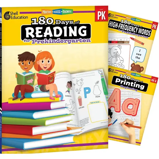 180 Days Books: Reading, High-Frequency Words, & Printing PK - Set of 3 Books {1}