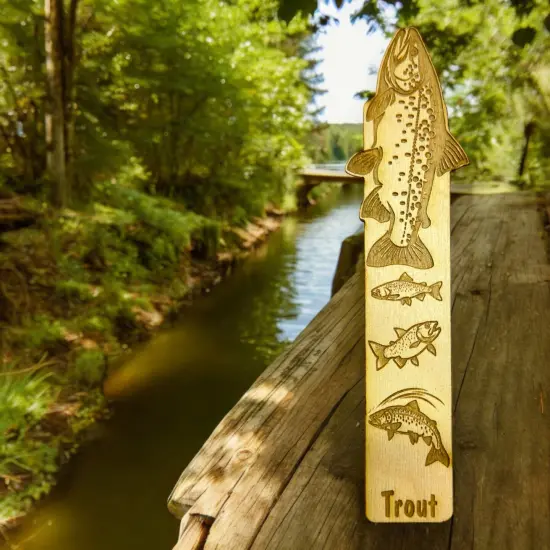 Bookmark - Trout - birch wood {4}
