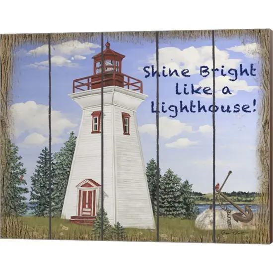 Shine Bright Lighthouse by Jean Plout 20" x 16" Canvas Wall Art {1}
