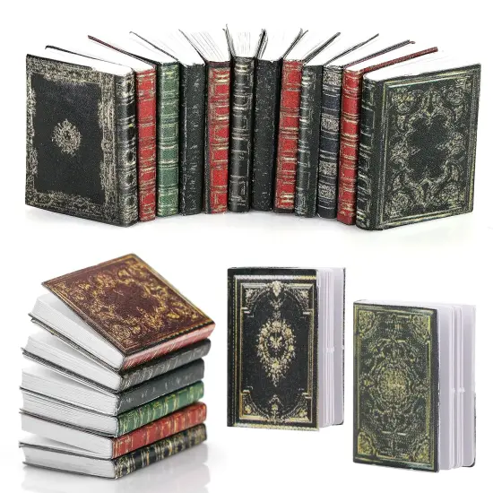12 Pieces Miniatures Dollhouse Books, 1:12 Scale Mini Books, Model Decoration for Dollhouse Accessories Boys and Girls Play Entertainment Supplies {2}