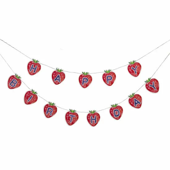 Strawberry Happy Birthday Banner {3}