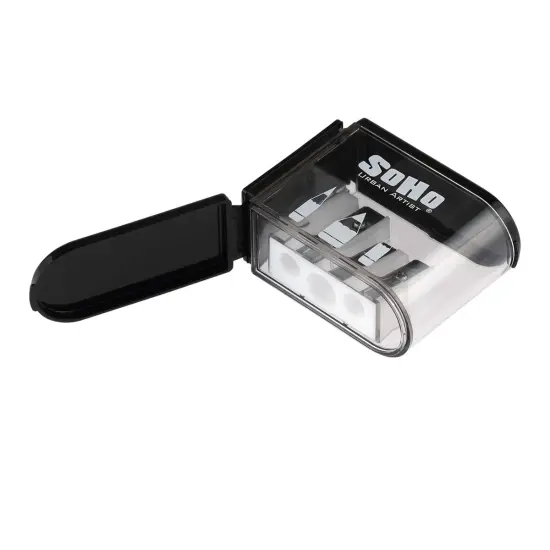 Jerry's Artarama Back to School Graphite Artist Sketch Bundle - Silicone Notebook Pencil Pouch, Raffine 6-Piece Graphite Pencil Set, 11x14" Spiral Bound 75 lb. Sketch Pad & 3-Hole Pencil Sharpener {6}