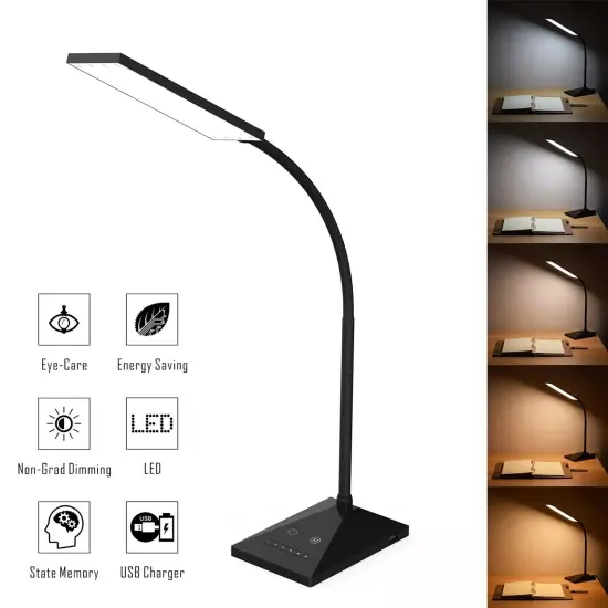 Dimmable 12W 5 Modes Adjust Touch Sensor LED Desk Lamp Eye Care Table Light Lamp {6}