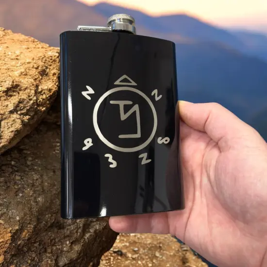 8oz BLACK Angel Ward Flask {5}