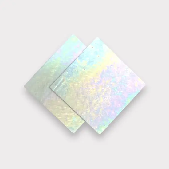 White Opaque Luminescent COE 96 Fusible Glass Sheets / Mosaic Squares - 2 Pack {2}