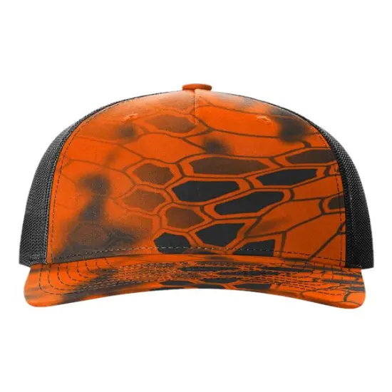 Richardson&reg; Five Panel Printed Trucker Cap Inferno/ Black {1}