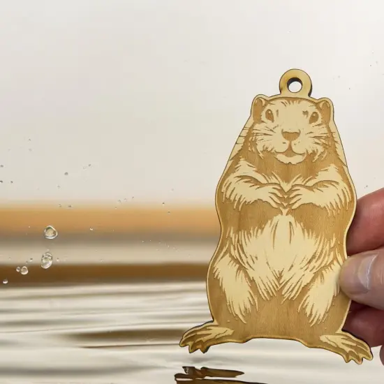 Ornament - Beaver Raw Wood {6}