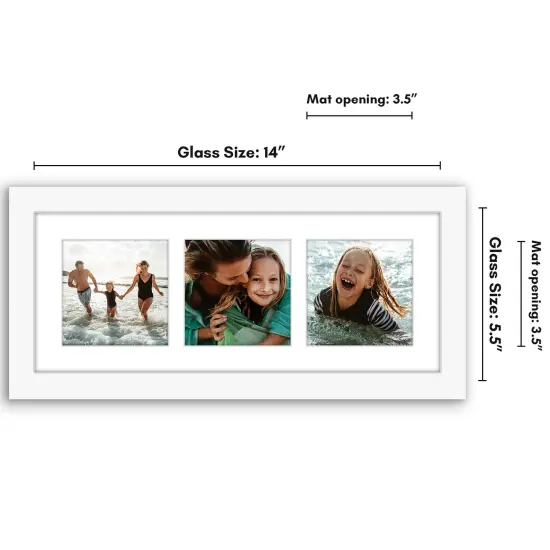 Americanflat 5.5x14 Collage Picture Frame - Fits Three 3x3 Photos or One 5.5x14 Photo {2}