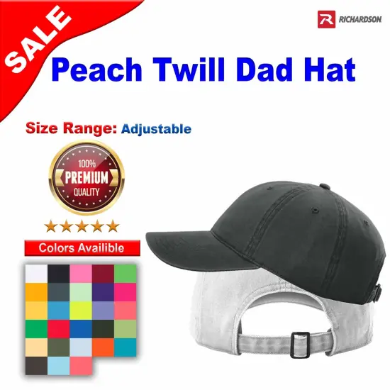 Richardson&reg; Peach Twill Dad Hat Charcoal {2}