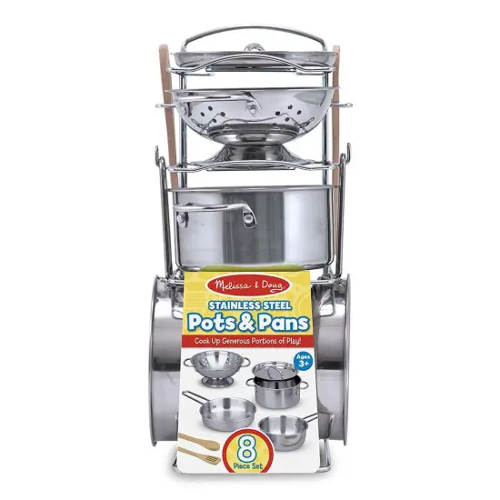 Let's Play House! Stainless Steel Pots & Pans Play Set {1}