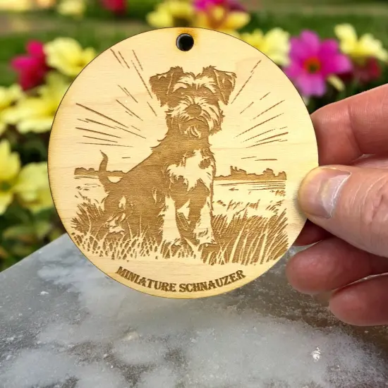 Ornament - Miniature Schnauzer Raw Wood {6}