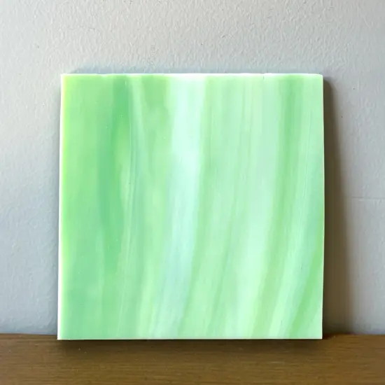 Olive Green/White Prisma COE 96 Fusible Glass Sheets / Mosaic Squares - 2 Pack {5}