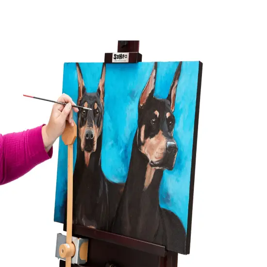 Creative Mark Carolina H-Frame Easel & EZ Rest Mahl Stick Bundle - Durable Light Weight, Adjustable Angle for Drawing and Painting - Natural Finish - Ideal For Artist {3}