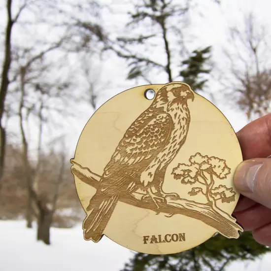 Ornament - Falcon Raw Wood {6}