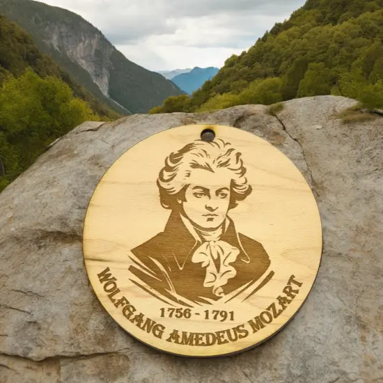 Ornament - Wolfgang Amadeus Mozart Raw Wood {5}
