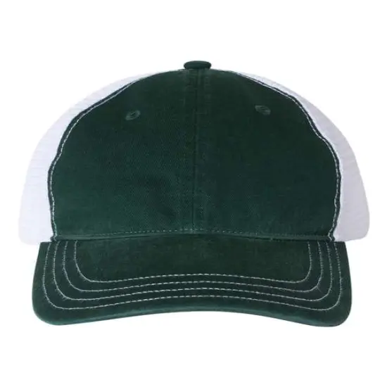 Richardson&reg; Garment Washed Trucker Cap Green White {1}