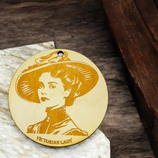 Ornament - Victorian Lady Raw Wood {4}