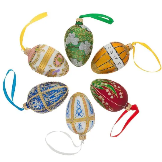 Traditional Ukrainian Pysanka Glass Egg Ornament 4 Inches {5}
