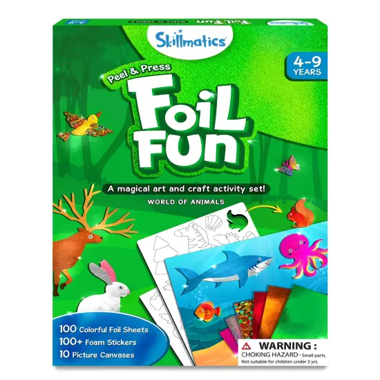 Art & Craft Activity - Foil Fun Animals, No Mess Art for Kids, Craft Kits & Supplies, DIY Creative Activity, Gifts for Boys & Girls Ages 4, 5, 6, 7, 8, 9, Travel Toys {1}
