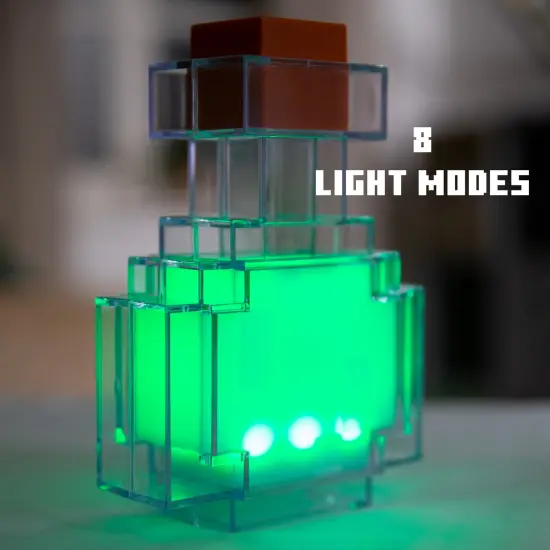 Minecraft: LED Night Lamp - Potion - 7" Night Light w/ 8 Color Modes, Shake For Color Change, Illuminate Up To 6hrs, USB, Game Themed Decor, Licensed {3}