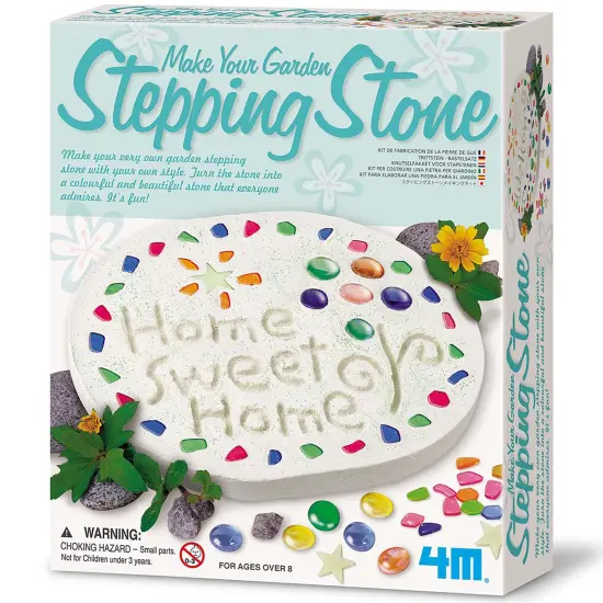 4M: Make Your Garden: Stepping Stone - DIY Ceramic Yard Decor Kit, All-In-1 Art & Craft Set, 7.5" Mold, Decorate W/ Beads-Glitter-Stones, Kids Ages 8+ {1}