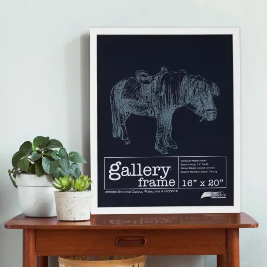 Ambiance Gallery Wood 1.5" Deep Picture Frames - 24x24 4-Pack, White Wood Frames, Shatter-Resistant Acrylic Glazing & MDF Backing, Horizontal or Vertical Wall Display {4}