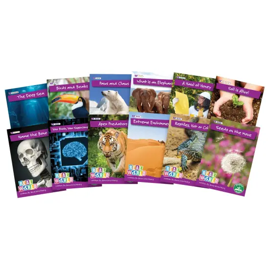 Junior Learning: Real World - Phase 5 - Non-Fiction Hi-Lo Decodables, 6 Books, Vowel Sounds, Week-By-Week Rainbow Phonics, Kids Reading Development {3}