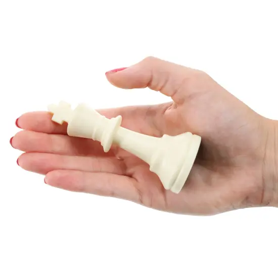 WE Games Color Bright Plastic Staunton Tournament Chess Pieces with 3.75 in. King - Half Chess Set of Chess Pieces Only, White {3}